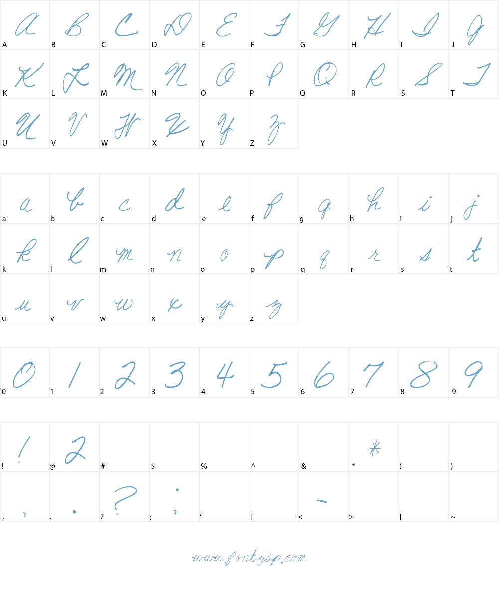 AEZ American Woman Font Character